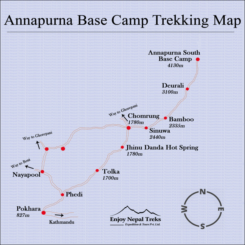Annapurna Base Camp Trek(ABC Trek)Map