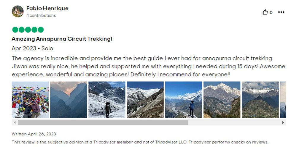 Annapurna Circuit Trek Review-Jiwn Rai