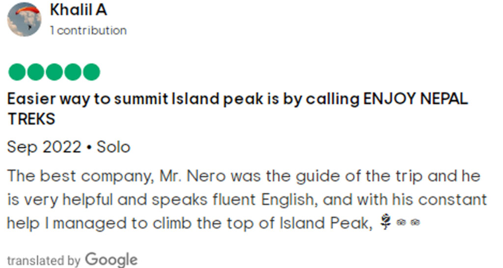 Guide d'escalade pour l'Island Peak-review Nir